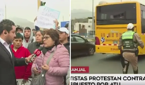 Comas: transportistas protestan en alrededores de estación Naranjal tras cambio de rutas de ATU
