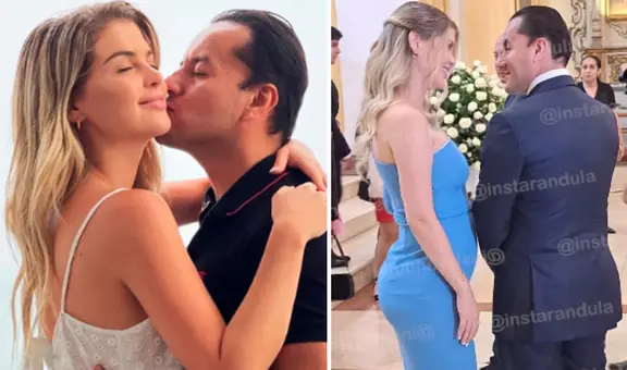 Brunella Horna presume su avanzado estado de embarazo en cumpleaños de César Acuña