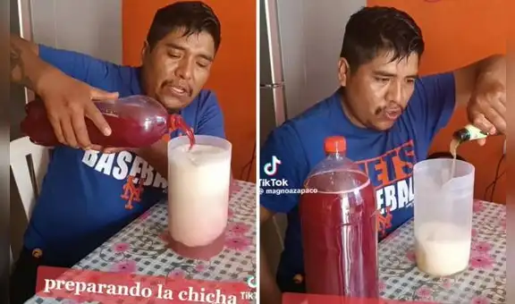 Arequipeño prepara chicha gruesa con cerveza Cusqueña y es cuestionado: “Con Arequipeña”