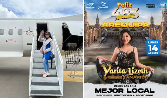 ¡Todo listo! Yarita Lizeth se dirige a Arequipa para celebrar 483 aniversario de la Ciudad Blanca