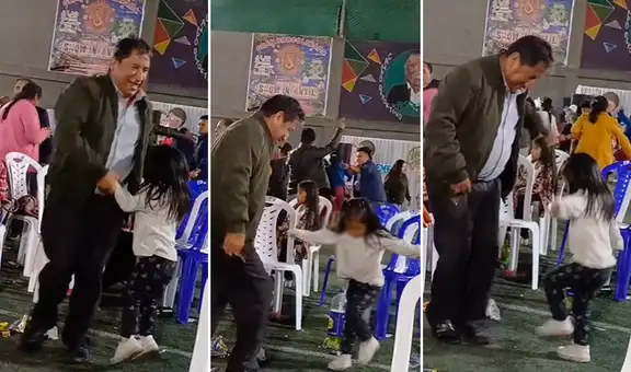 Niña la rompe con sus singulares pasos al ritmo de huayno: “Baila mejor que yo”
