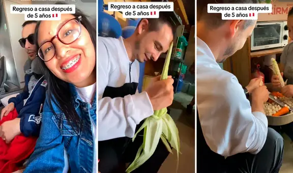 Peruana trae a su esposo italiano y le enseña a pelar choclo por primera vez