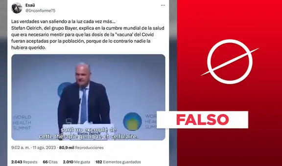 Stefan Oelrich no admitió que "era necesario mentir" para que la gente acepte las vacunas contra la COVID-19