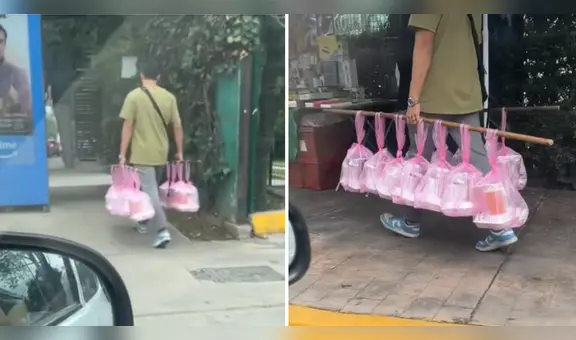 Joven repartidor sorprende con singular método para llevar almuerzos: “Vive en el 2030”