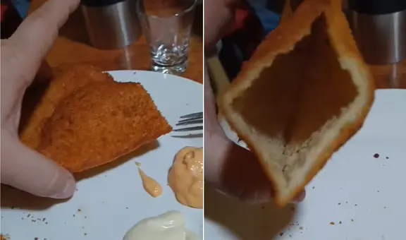 Joven queda en shock al darse cuenta de que la empanada que compró no tenía relleno: "Viene aparte”