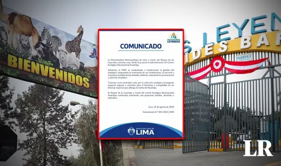 MML asume administración del Zoológico de Huachipa a través del Parque de las Leyendas