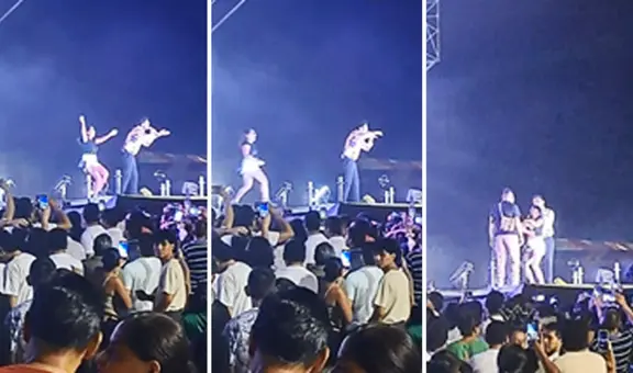 Fan del Grupo 5 sube al escenario a cantar con Christian Yaipén