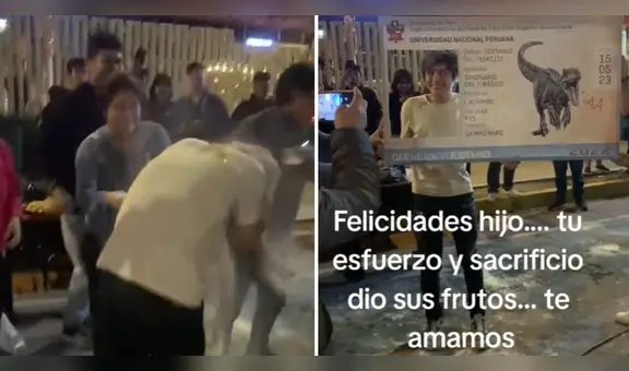 Joven ingresa a la UNI y su familia le hace particular celebración: “Todo sacrificio tiene un premio”