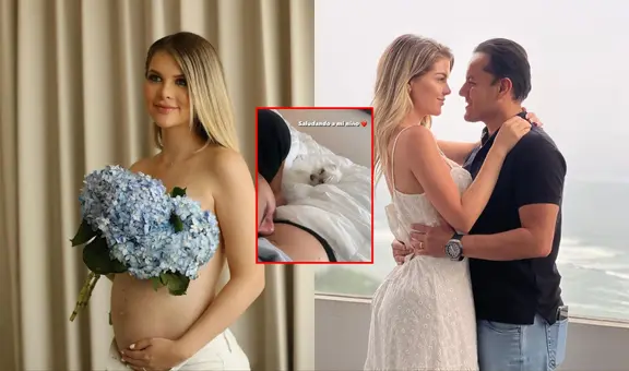 "Saludando a mi niño": Richard Acuña se luce en tierno momento sobre barriguita de Brunella Horna