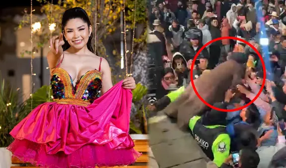 ¡Una estrella de rock! Yarita Lizeth realizó el salto del tigre y se lanzó sobre sus fanáticos