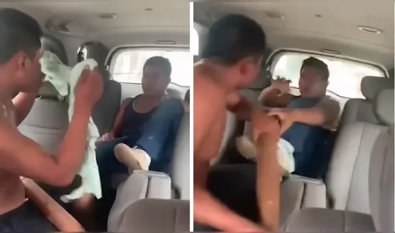 Padre captura y golpea a sujeto que robó a su hija un celular en La Libertad