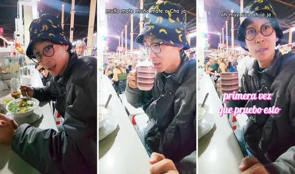 Turista coreano va a mercado del Cusco y se deleita con suculento caldo de gallina: ¡Qué rico!