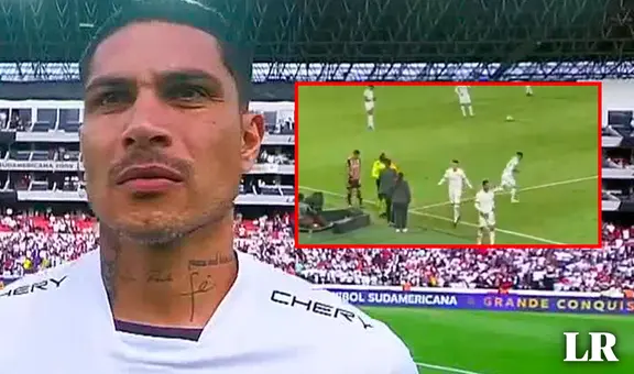 Paolo Guerrero y su molestia tras ser sustituido en el LDU vs. Sao Paulo