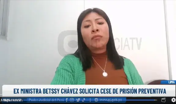Betssy Chávez se quiebra durante audiencia de cese de prisión preventiva en su contra