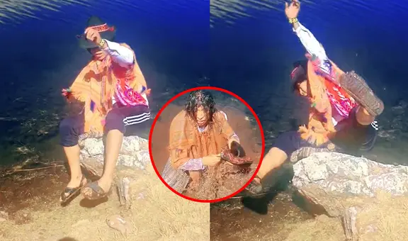 Joven de Cusco graba su primer video de TikTok y sufre épica caída: “Directo al agua”