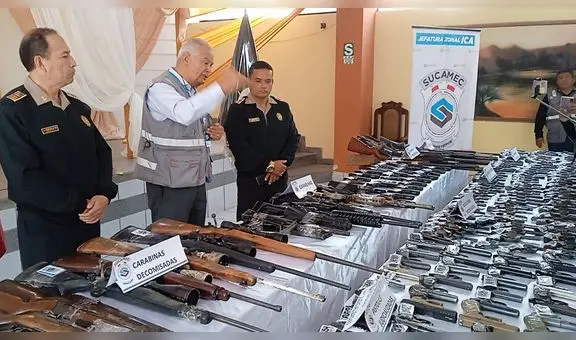Ica: 270 armas de fuego decomisadas a delincuentes serán destruidas