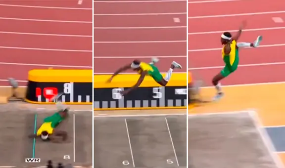 Atleta jamaiquino comete terrible blooper con insólito 'clavado' en Mundial de Atletismo