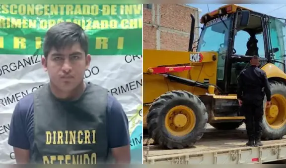 Detienen a policía implicado en robo de retroexcavadora en Chiclayo