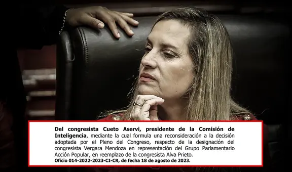 Congreso: No agrupada María del Carmen Alva busca aferrarse a la Comisión de Inteligencia