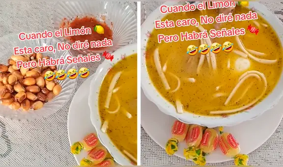 Chiclayano "usa" caramelos de limón en caldo de gallina por alto costo y redes estallan: "Sin pepas"