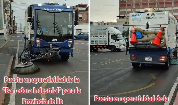 Estrenan máquina para asear calles en Moquegua y en redes 'trolean': "¿Como limpiará los baches?"