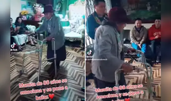 Sorprenden con serenata a mujer de 88 años que camina con andador y deja en shock al bailar