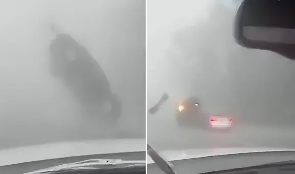 Impactantes imágenes de un tornado que hace volar un carro: 2 personas resultaron heridas