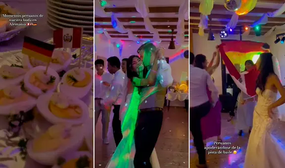 Peruana se casa con alemán y lo celebran al ritmo del Grupo 5: “Arriba la unión de culturas”