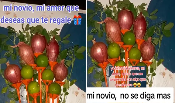 Novio sorprende a su pareja con un ramo de cebollas y limones: ¡el regalo más caro del Perú!