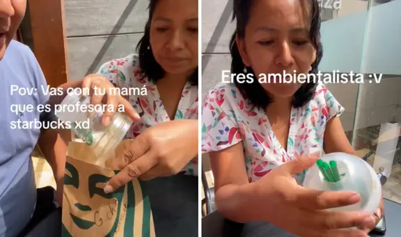 Mujer va a cafetería y se lleva los residuos de plástico para hacer manualidades: “Cuando es profesora”