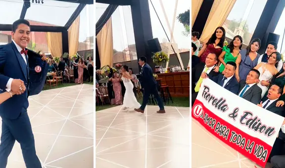 Hincha se casa vistiendo un terno con logo de la 'U' y usuarios reaccionan: “Va con la bendición de 'Lolo'”