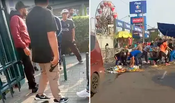 Plaza Norte: 50 encapuchados agredieron a ambulantes y destrozaron su mercadería