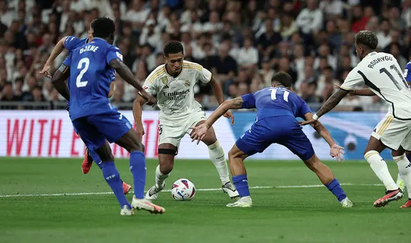 Real Madrid volteó 2-1 a Getafe con gol a último minuto de Jude Bellingham
