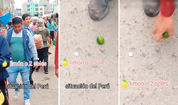 Hombre prefiere recoger un limón antes que una moneda que encontró en el piso de mercado