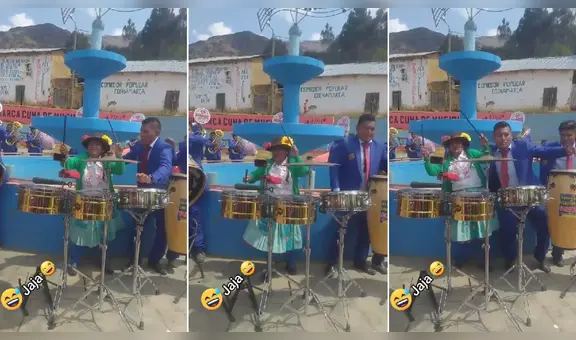 Adulta mayor se luce tocando la batería junto a una banda: “Se pasó de timbalera”