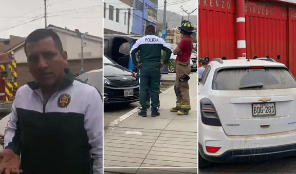 Policía agrede a bombero que le exigió que mueva su auto mal estacionado en puerta de estación