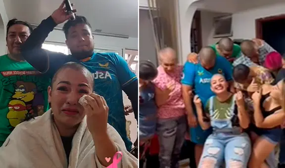 Mujer con cáncer es sorprendida por su familia tras raparse el cabello junto con ella: “Lindo acto de amor”