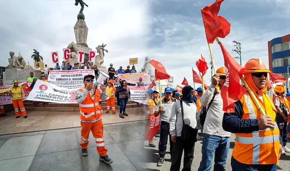 Protesta nacional de obreros de construcción civil: gremios de regiones exigen aumento salarial