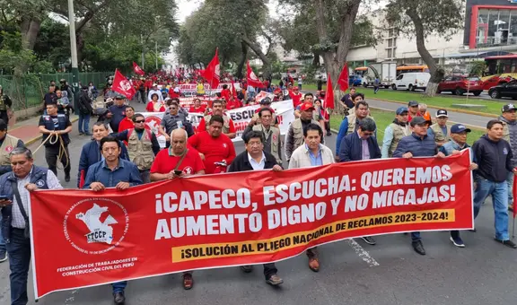 Obreros de construcción civil protestan a nivel nacional para exigir aumento de sueldos