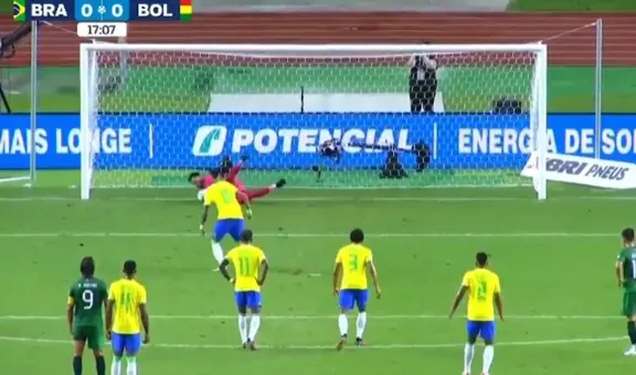 Neymar falla desastroso penal tras dar varios saltitos contra el arquero de Bolivia