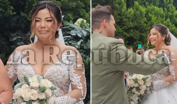 Estrella Torres no pudo contener las lágrimas caminando al altar para darle el 'sí' a Kevin Salas