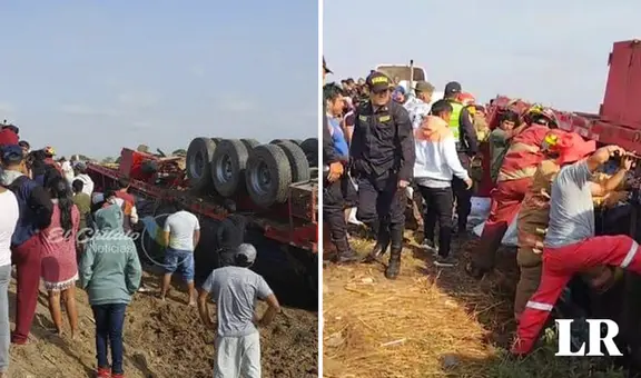 Piura: 4 muertos deja volcadura de tráiler en carretera de Sullana