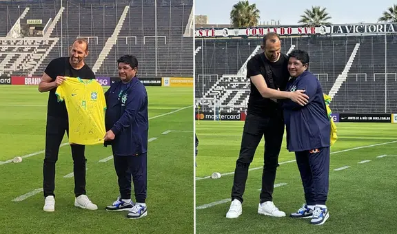 Hernán Barcos fue homenajeado por la selección de Brasil en Matute y recibió un destacado presente