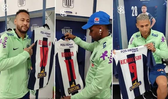 Alianza Lima entregó camisetas personalizadas a todos los jugadores de la selección de Brasil