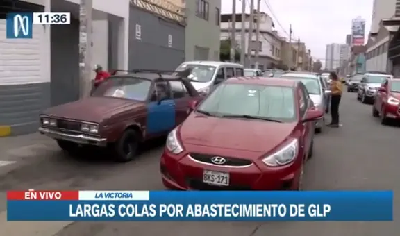 Se reportan largas filas de vehículos en La Victoria por abastecimiento de GLP