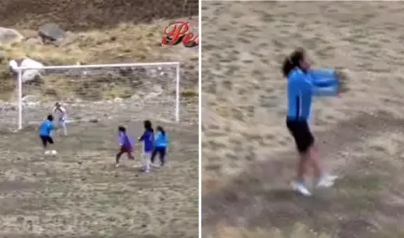 Mujer futbolista hace gol a más de 4.000 m s. n. m. y lo celebra a lo Cristiano Ronaldo en Pasco