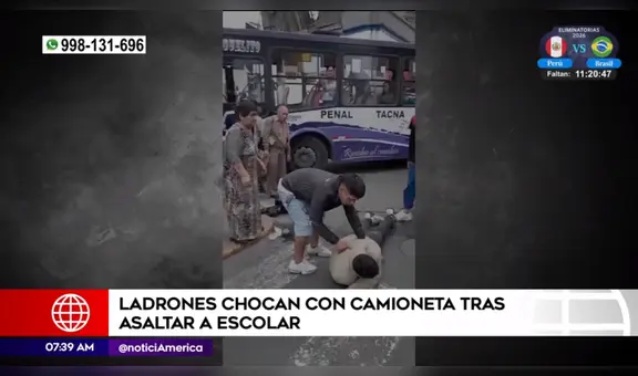 Rímac: ladrones chocan con camioneta durante su escape tras robarle a una escolar