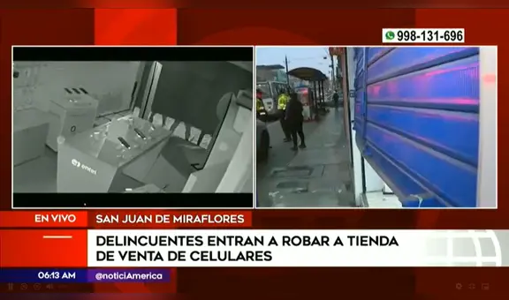 SJM: delincuentes roban tienda de celulares, pero se llevan equipos maqueta