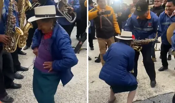 Adulta mayor la rompe con 'pasos prohibidos' al ritmo de orquesta en Áncash: “El alma de la fiesta”
