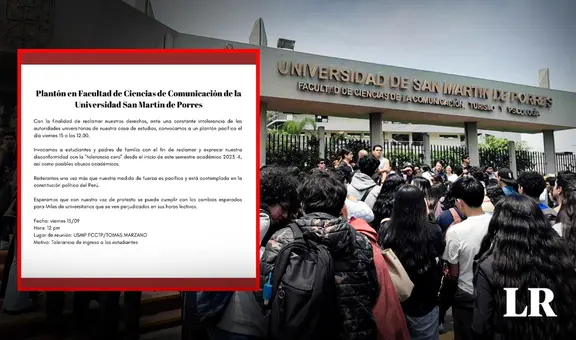 ¡Alzan su voz de protesta! Estudiantes de la USMP denuncian que los sacan de clases por tardanza
